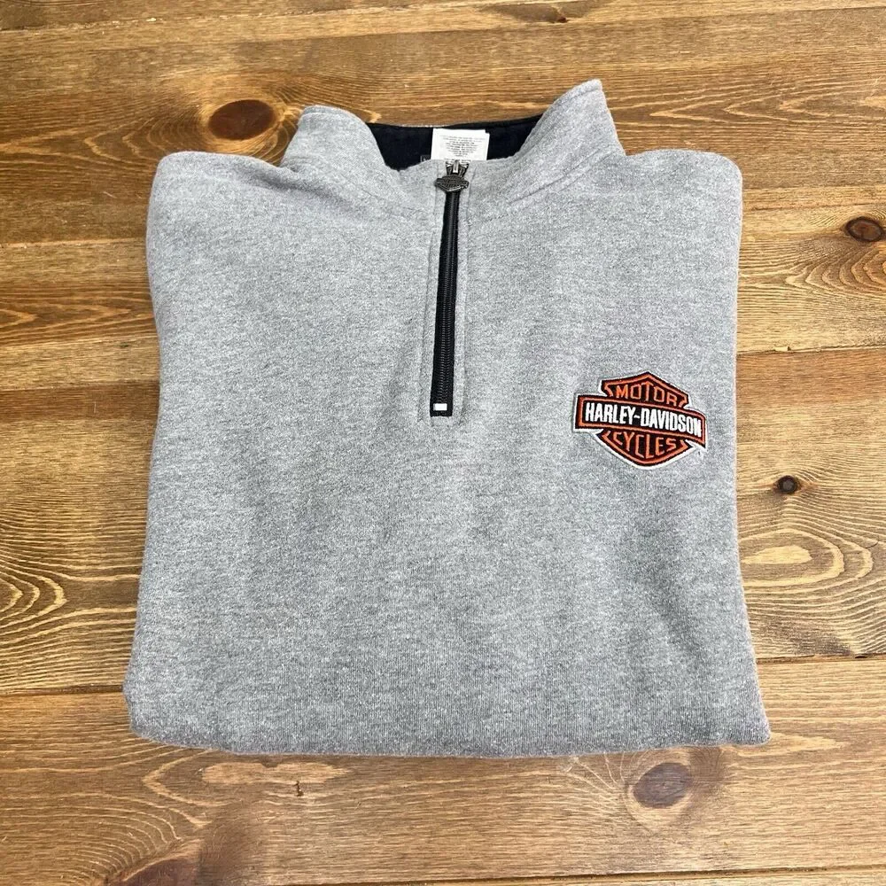 Harley Davidson Baldwin Park Calif Women's‎ Quarter-Zip Gray Large Sweatshirt - Picture 6 of 6